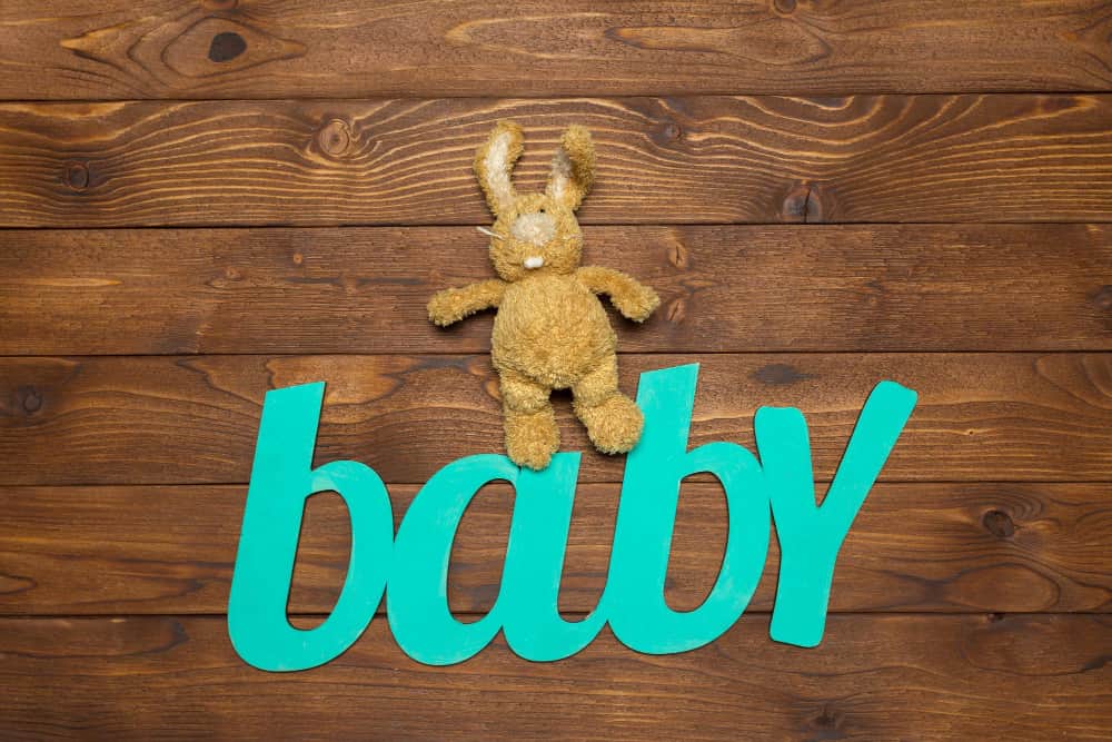 Minimalist typography of short baby names like Aria, Luca, and Theo